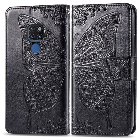 Butterfly Love Flowers Embossing Horizontal Flip Leather Case for Huawei Mate 20, with Holder & Card Slots & Wallet & Lanyard