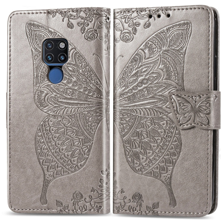 Butterfly Love Flowers Embossing Horizontal Flip Leather Case for Huawei Mate 20, with Holder & Card Slots & Wallet & Lanyard