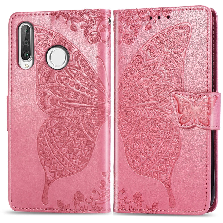 Butterfly Love Flowers Embossing Horizontal Flip Leather Case for Huawei P30 Lite / Nova 4e, with Holder & Card Slots & Wallet & Lanyard