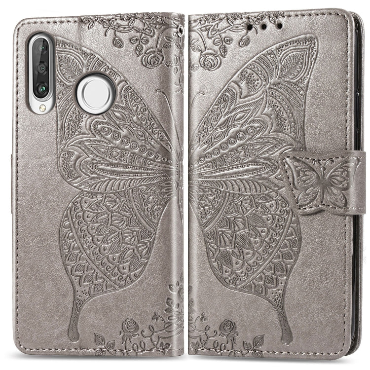 Butterfly Love Flowers Embossing Horizontal Flip Leather Case for Huawei P30 Lite / Nova 4e, with Holder & Card Slots & Wallet & Lanyard