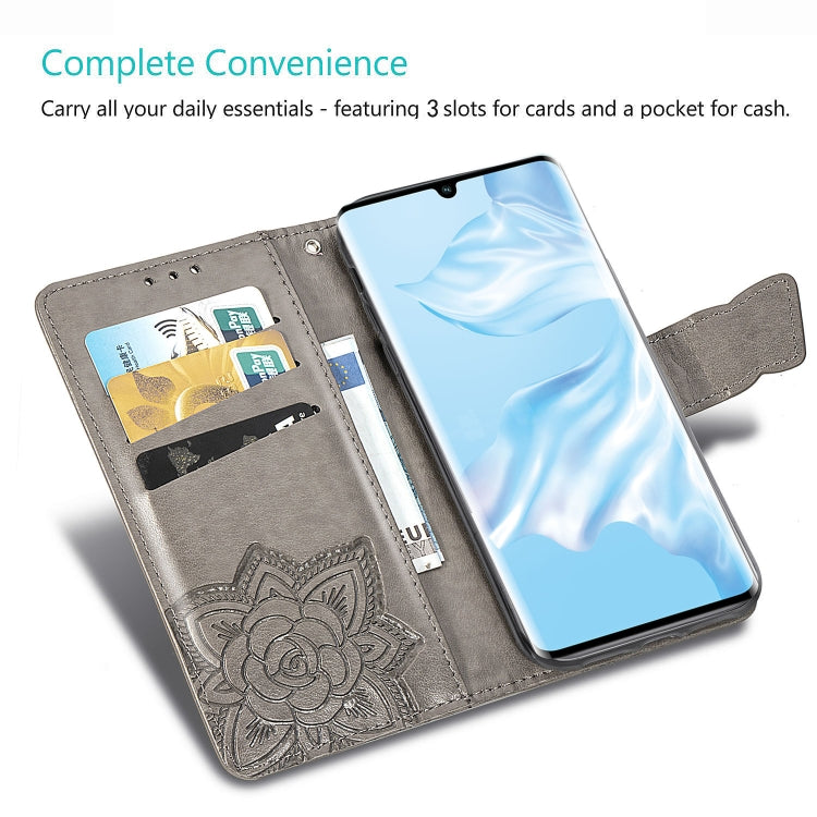 Butterfly Love Flowers Embossing Horizontal Flip Leather Case for Huawei P30 Pro, with Holder & Card Slots & Wallet & Lanyard