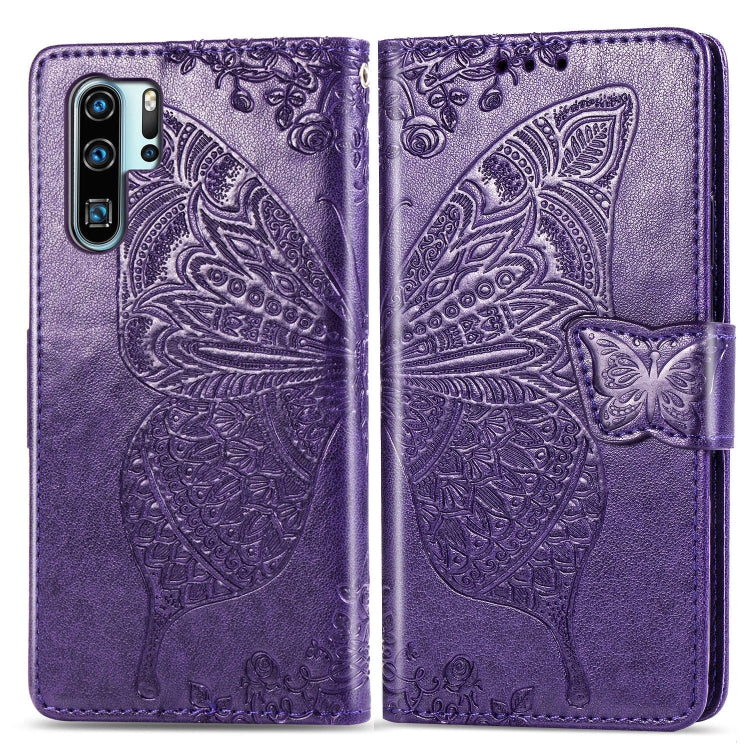 Butterfly Love Flowers Embossing Horizontal Flip Leather Case for Huawei P30 Pro, with Holder & Card Slots & Wallet & Lanyard My Store