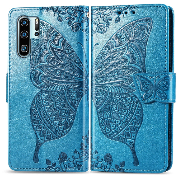 Butterfly Love Flowers Embossing Horizontal Flip Leather Case for Huawei P30 Pro, with Holder & Card Slots & Wallet & Lanyard My Store