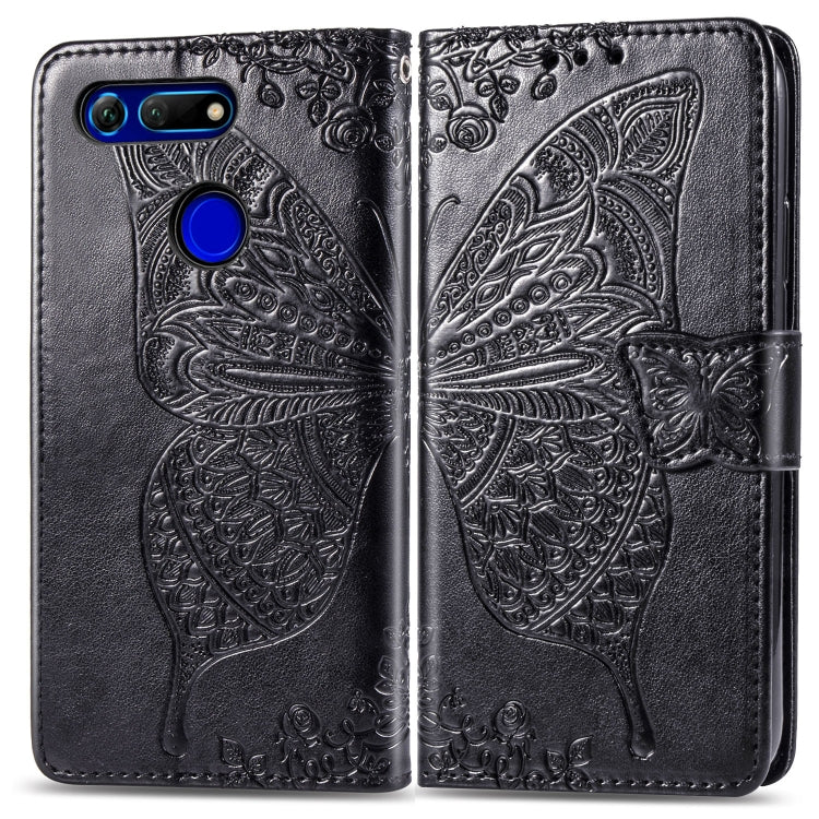 Butterfly Love Flowers Embossing Horizontal Flip Leather Case for Huawei V20, with Holder & Card Slots & Wallet & Lanyard