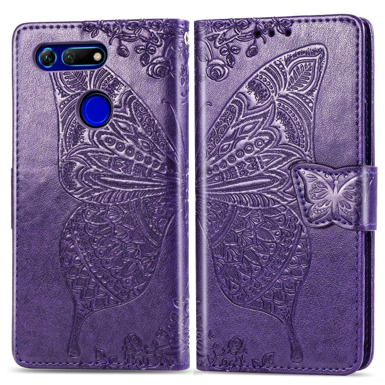 Butterfly Love Flowers Embossing Horizontal Flip Leather Case for Huawei V20, with Holder & Card Slots & Wallet & Lanyard My Store