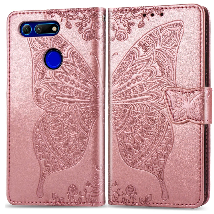 Butterfly Love Flowers Embossing Horizontal Flip Leather Case for Huawei V20, with Holder & Card Slots & Wallet & Lanyard My Store