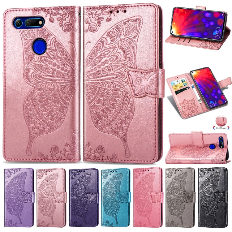 Butterfly Love Flowers Embossing Horizontal Flip Leather Case for Huawei V20, with Holder & Card Slots & Wallet & Lanyard My Store