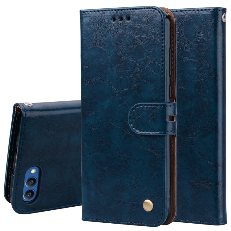 Business Style Oil Wax Texture Horizontal Flip Leather Case for Huawei Honor 10, with Holder & Card Slots & Wallet