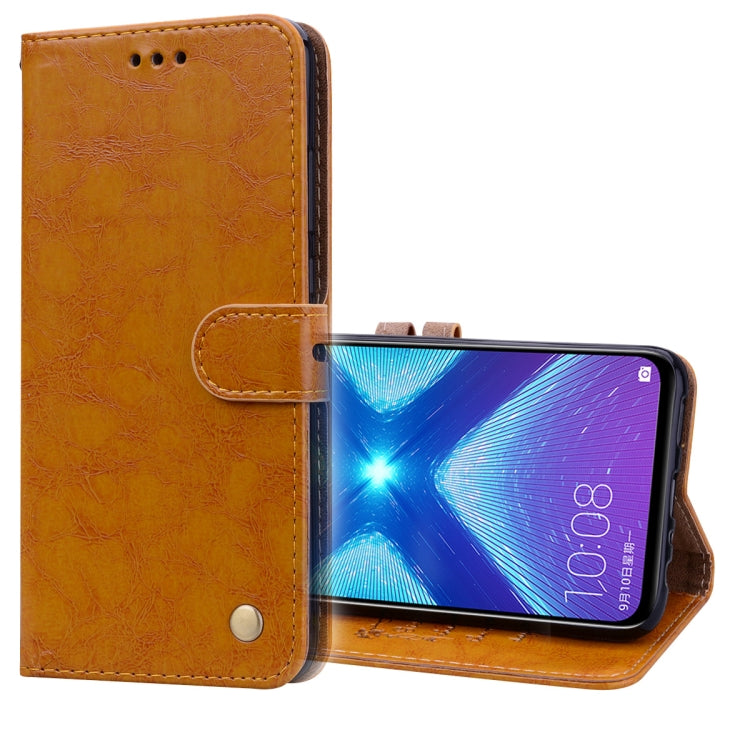 Business Style Oil Wax Texture Horizontal Flip Leather Case for Huawei Honor 8X, with Holder & Card Slots & Wallet My Store