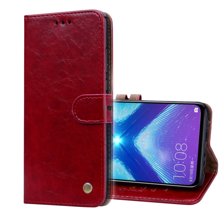 Business Style Oil Wax Texture Horizontal Flip Leather Case for Huawei Honor 8X, with Holder & Card Slots & Wallet My Store