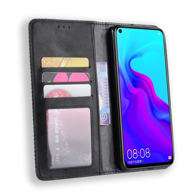 Magnetic Buckle Retro Texture Horizontal Flip Leather Case for Huawei nova 4, with Holder & Card Slots & Wallet