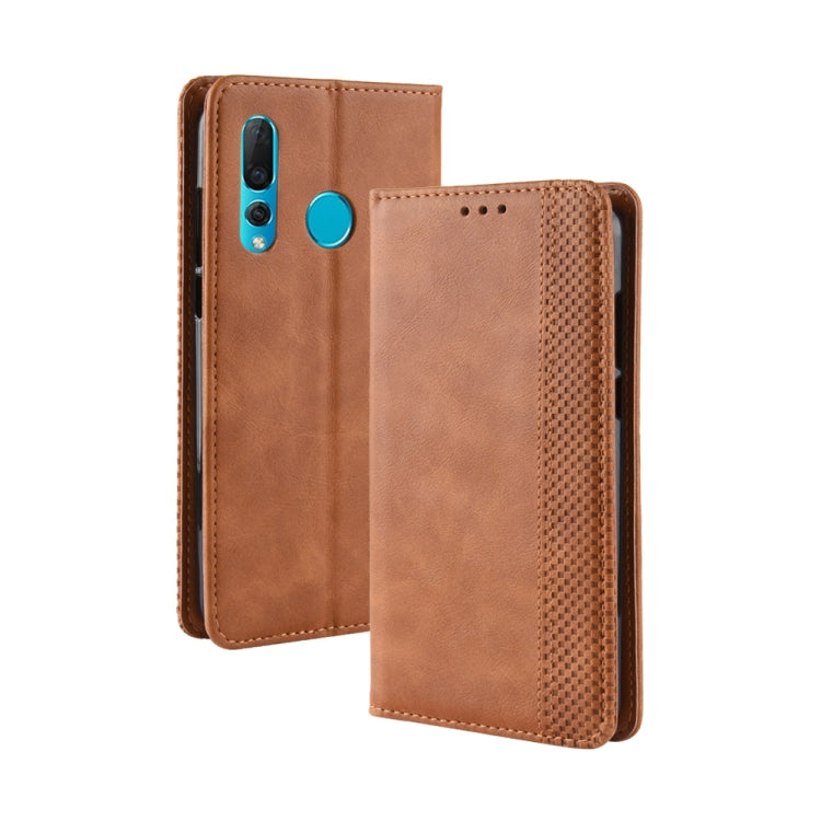 Magnetic Buckle Retro Texture Horizontal Flip Leather Case for Huawei nova 4, with Holder & Card Slots & Wallet