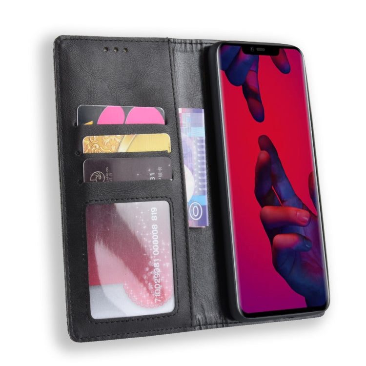 Magnetic Buckle Retro Texture Horizontal Flip Leather Case for Huawei Mate 20 Pro, with Holder & Card Slots & Wallet