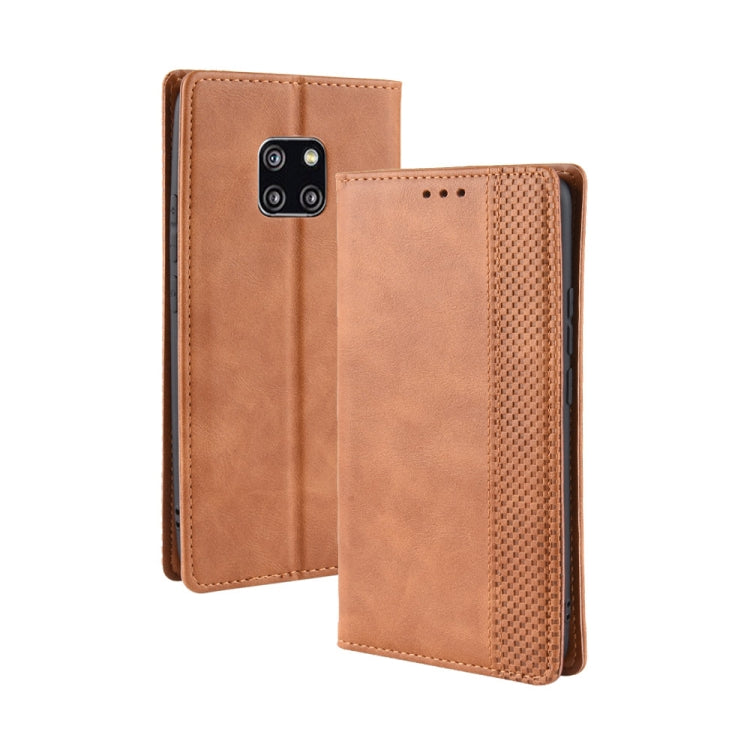 Magnetic Buckle Retro Texture Horizontal Flip Leather Case for Huawei Mate 20 Pro, with Holder & Card Slots & Wallet