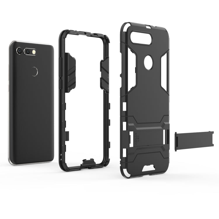 Shockproof PC + TPU Case for Huawei Honor V20, with Holder