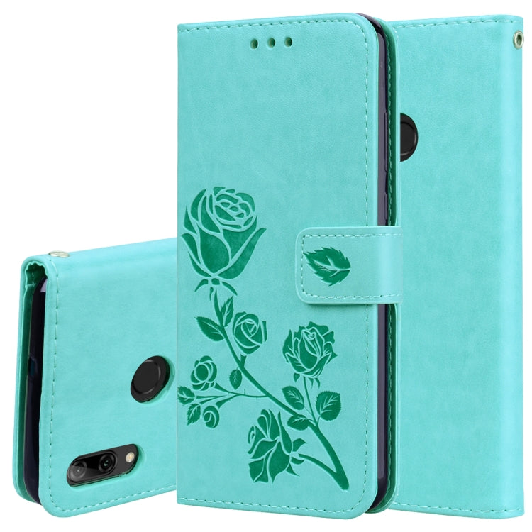 Rose Embossed Horizontal Flip PU Leather Case for Huawei P Smart 2019, with Holder & Card Slots & Wallet