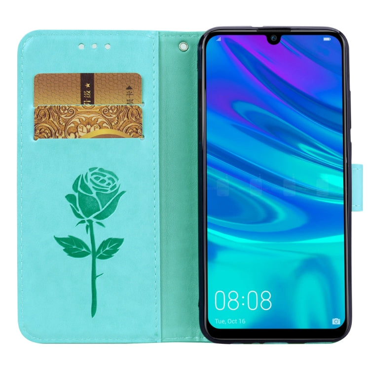 Rose Embossed Horizontal Flip PU Leather Case for Huawei P Smart 2019, with Holder & Card Slots & Wallet