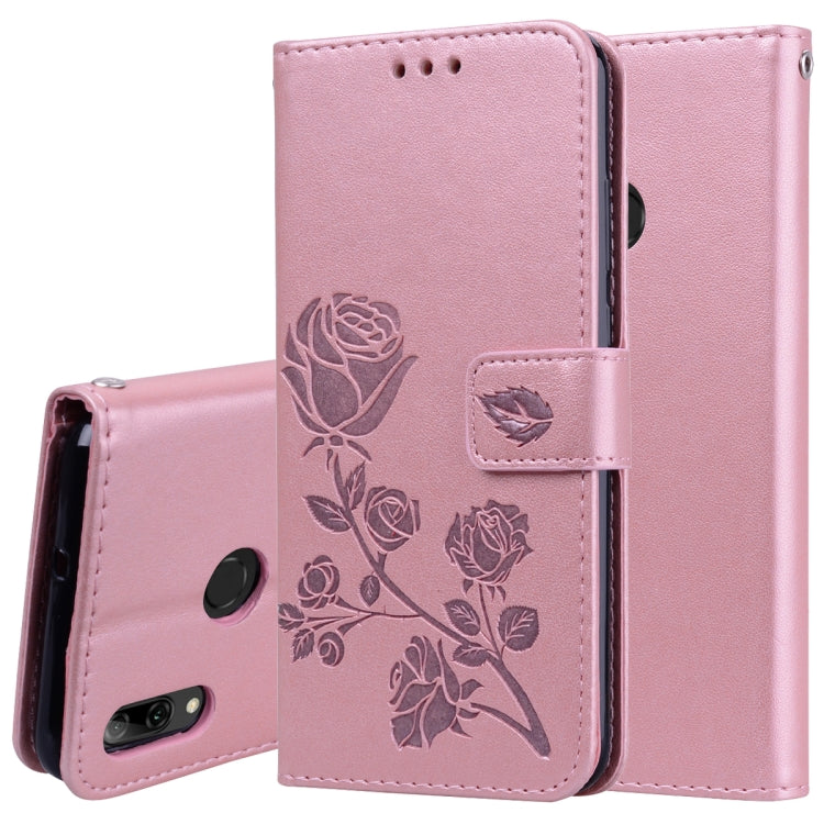 Rose Embossed Horizontal Flip PU Leather Case for Huawei P Smart 2019, with Holder & Card Slots & Wallet