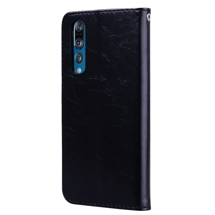 Business Style Oil Wax Texture Horizontal Flip Leather Case for Huawei P30, with Holder & Card Slots & Wallet