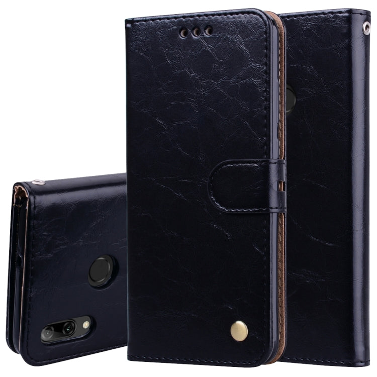 Business Style Oil Wax Texture Horizontal Flip Leather Case for Huawei P Smart 2019, with Holder & Card Slots & Wallet My Store