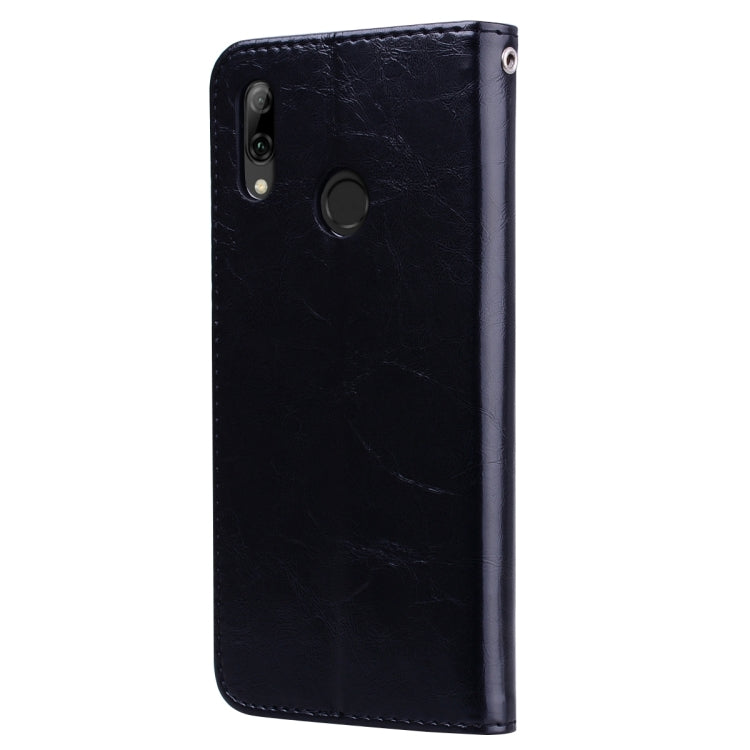 Business Style Oil Wax Texture Horizontal Flip Leather Case for Huawei P Smart 2019, with Holder & Card Slots & Wallet