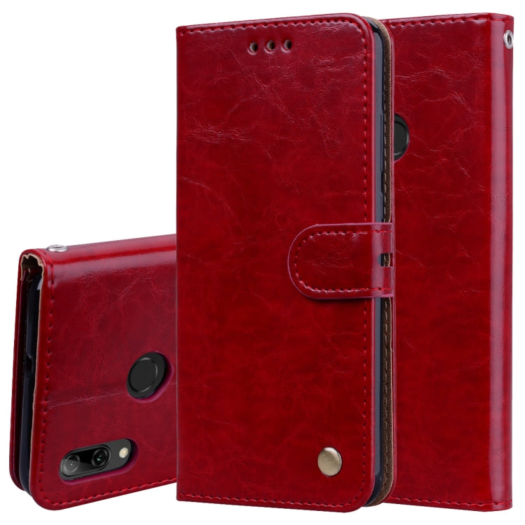 Business Style Oil Wax Texture Horizontal Flip Leather Case for Huawei P Smart 2019, with Holder & Card Slots & Wallet