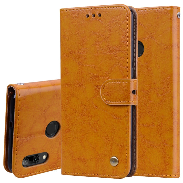 Business Style Oil Wax Texture Horizontal Flip Leather Case for Huawei P Smart 2019, with Holder & Card Slots & Wallet