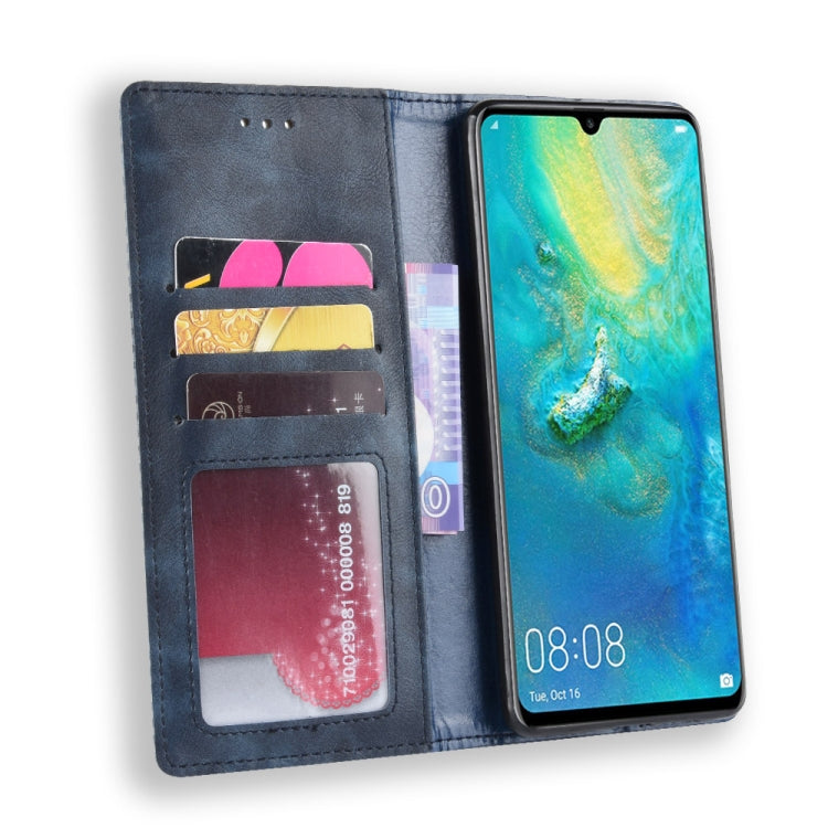 Magnetic Buckle Retro Texture Horizontal Flip Leather Case for Huawei P30 Pro, with Holder & Card Slots & Wallet