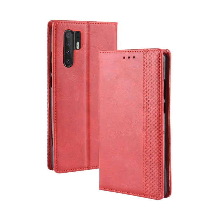 Magnetic Buckle Retro Texture Horizontal Flip Leather Case for Huawei P30 Pro, with Holder & Card Slots & Wallet