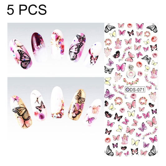 DS71-76 5 PCS 6 Patterns DIY Design Beauty Water Transfer Nails Art Sticker Nail Art Decoration Accessories, Random Color Delivery, Without Nails Reluova