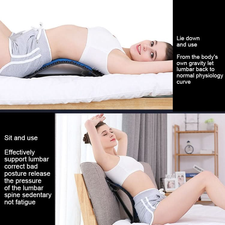 Lumbar Traction Stretching Device Posture Corrector Waist Support Spine Pain Relief Back Massage Stretcher Reluova