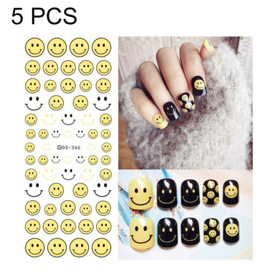 DS358-366 5 PCS 9 Patterns DIY Design Beauty Water Transfer Harajuku Nails Art Sticker Nail Art Decoration Accessories, Random Color Delivery, Without Nails Reluova