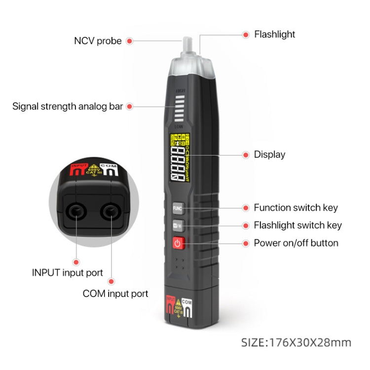 HABOTEST HT122 Multi-function Phase Sequence Digital Multimeter Smart Electricity Test Pen Reluova