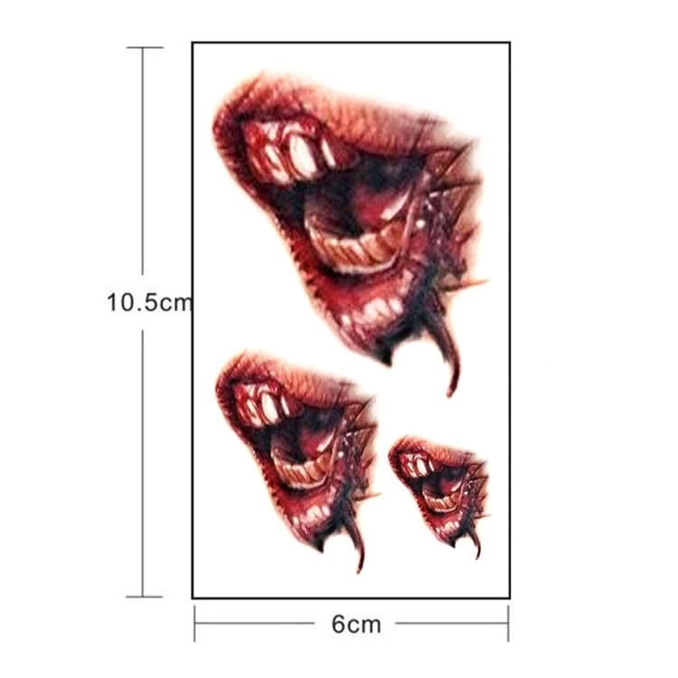 20pcs S-297 Halloween Terror Realistic Wound Blood Mouth Temporary Tattoo Sticker-Reluova