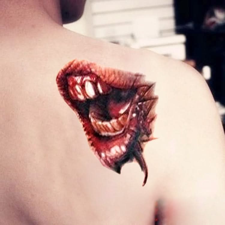 20pcs S-297 Halloween Terror Realistic Wound Blood Mouth Temporary Tattoo Sticker-Reluova