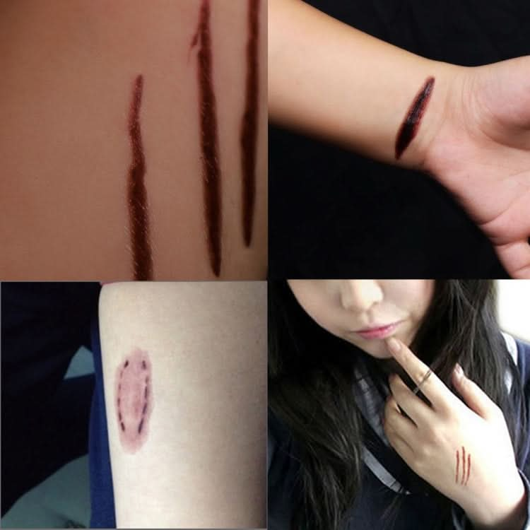 20pcs S-250 Halloween Terror Realistic Scratches Wound Injury Scar Temporary Tattoo Sticker-Reluova