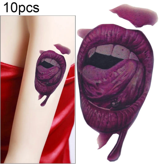 10pcs S-291 Halloween Terror Realistic Wound Blood Mouth Temporary Tattoo Sticker