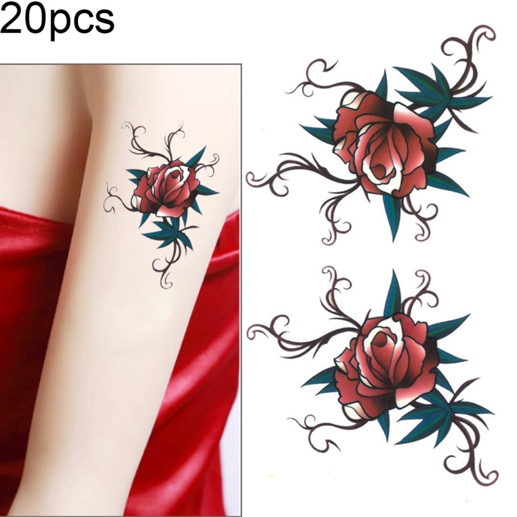 20pcs S-167 Halloween Terror Rose Waterproof Realistic Temporary Tattoo Sticker