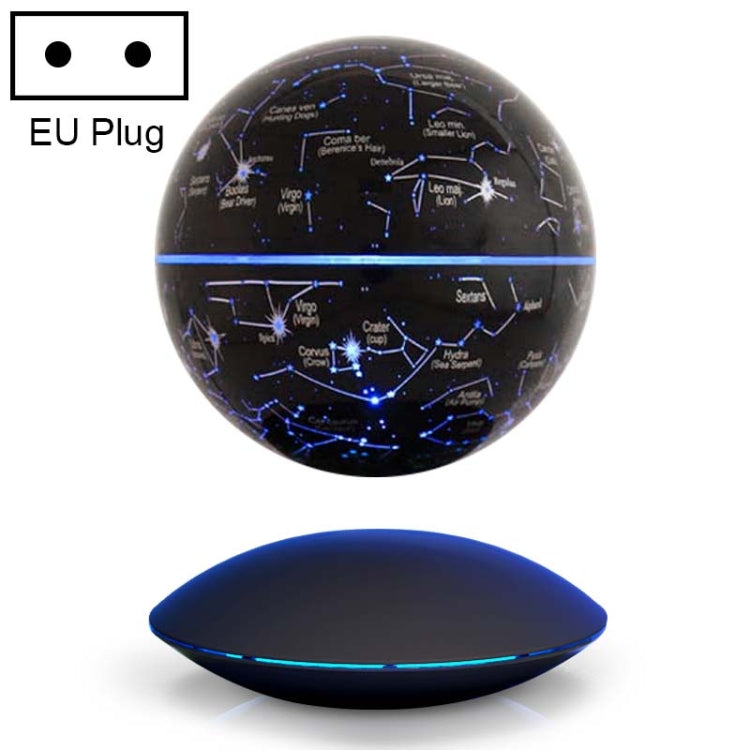 6 inch Rotation Illuminating English Magnetic Levitation Globe Office Crafts Ornaments, EU Plug