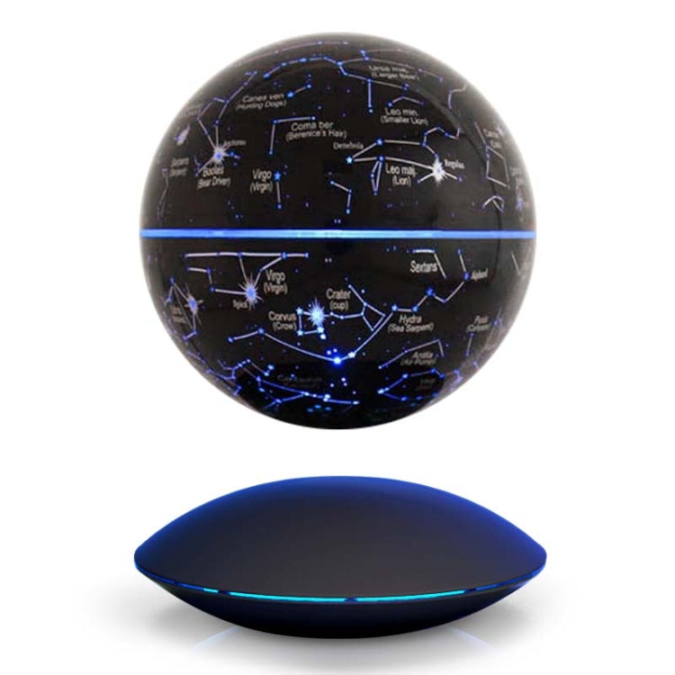 6 inch Rotation Illuminating English Magnetic Levitation Globe Office Crafts Ornaments, EU Plug