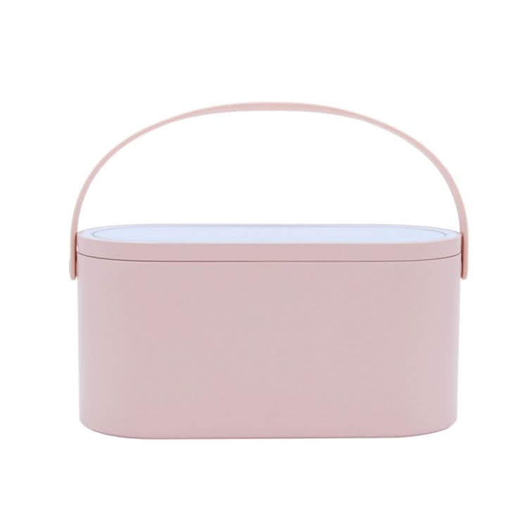 Portable Cosmetic Case Cosmetic Storage Box with Handle & Makeup Mirror & Table Lamp Reluova