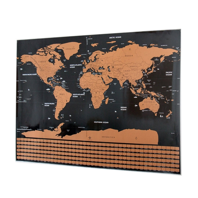 School Teaching Office Supplies Scratch World Map with National Flags, Size: 82.6 x 59.5cm