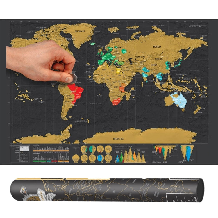 School Teaching Office Supplies Scratch World Map, Size: 82.5 x 59.3cm My Store