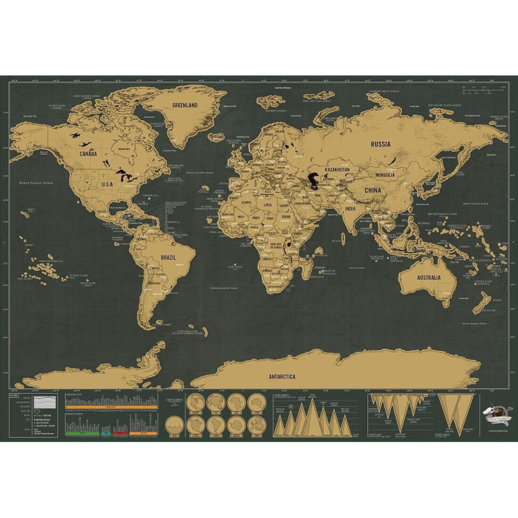 School Teaching Office Supplies Scratch World Map, Size: 82.5 x 59.3cm My Store