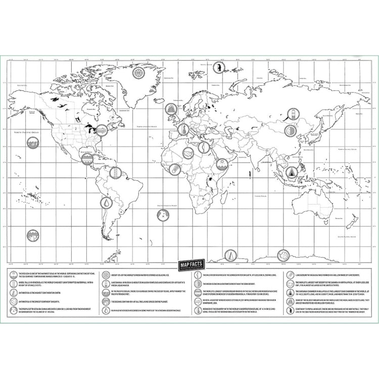 School Teaching Office Supplies Scratch World Map, Size: 82.5 x 59.3cm My Store