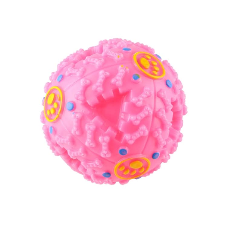 Pet Food Dispenser Squeaky Giggle Quack Sound Training Toy Chew Ball, Size: M, Ball Diameter: 9.2cm - Reluova