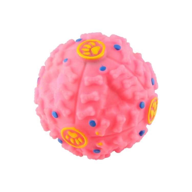 Pet Food Dispenser Squeaky Giggle Quack Sound Training Toy Chew Ball, Size: S, Ball Diameter: 7cm - Reluova