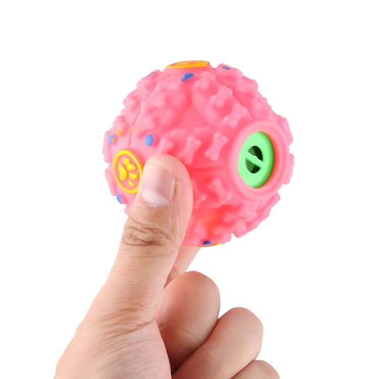 Pet Food Dispenser Squeaky Giggle Quack Sound Training Toy Chew Ball, Size: S, Ball Diameter: 7cm - Reluova