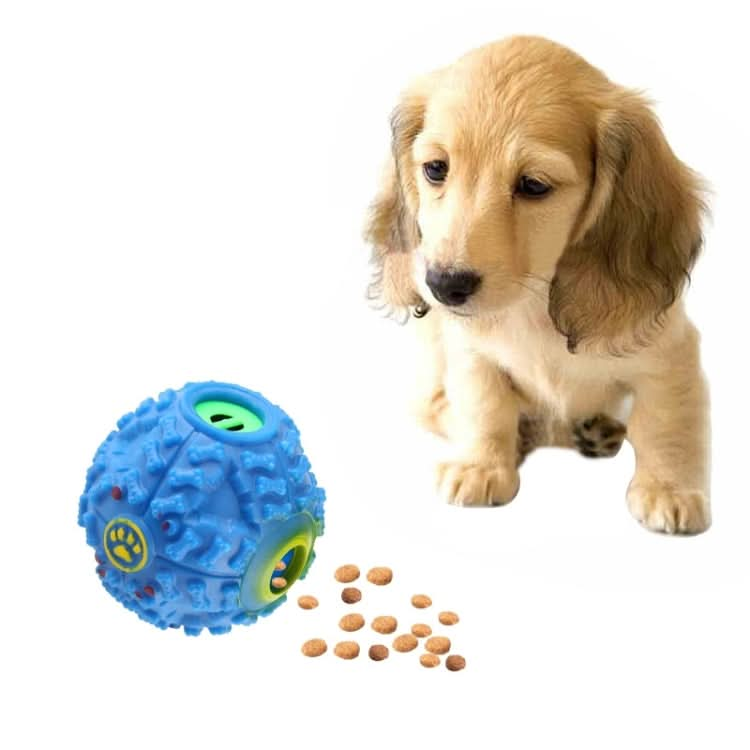 Pet Food Dispenser Squeaky Giggle Quack Sound Training Toy Chew Ball, Size: M, Ball Diameter: 9.2cm - Reluova