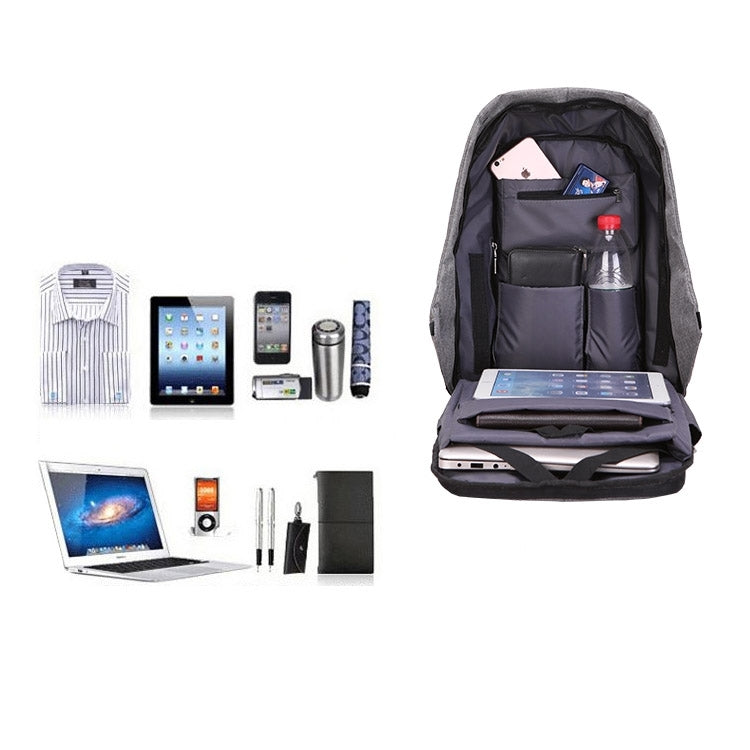 Multi-Function Large Capacity Travel Anti-theft Security Casual Backpack Laptop Computer Bag with External USB Charging Interface for Men / Women, Size: 42 x 29 x 14 cm Reluova